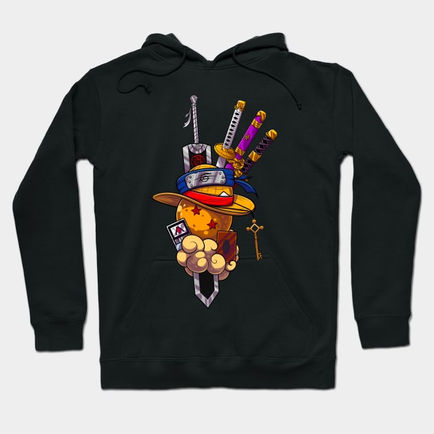 Shonen items V2 Hoodie by Meca-artwork